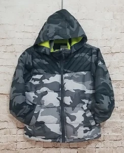 Athletech Youth Boys Size Medium 8 Hooded Jacket Camouflage Black Gray White - Picture 1 of 12