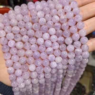 Cuentas redondas de piedras preciosas de amatista lavanda natural de 4/6/8/10/12 mm para hacer joyas Foto 1 de 4