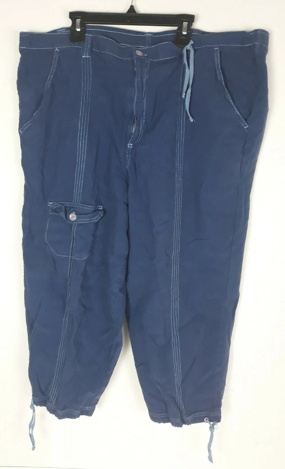 Pantalones cortos azules Cappagallo talla grande 1X para mujer Foto 1 de 4