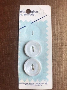 Pearl White Buttons Shank  Lady Washington Iridescent Small USA NOS irregular 2 - Picture 1 of 4
