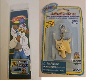 New Webkinz White Terrier Charm and Goober's Lab Bookmark Sealed Feature Codes - Picture 1 of 5