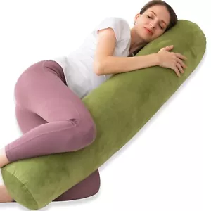 Bolster Pillow for Bed, Long Round Body Pillow for Adults with Removable Velv... - Picture 1 of 7