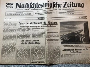 Nordschleswigsche Zeitung , Juni 1944, Finnlandkrieg - Bild 1 von 3