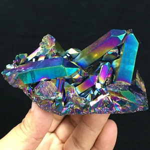 198g Rainbow Titanium plated Crystal Cluster, color-changing crystal ip0055 - Picture 1 of 12