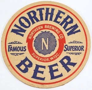 c.1940-1950 Northern Brewing Co. “Northern Beer” Coaster ~ Superior, Wisconsin - Picture 1 of 3