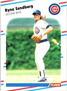 1988 Fleer #431 Ryne Sandberg Chicago Cubs Baseball Card - Picture 1 of 2
