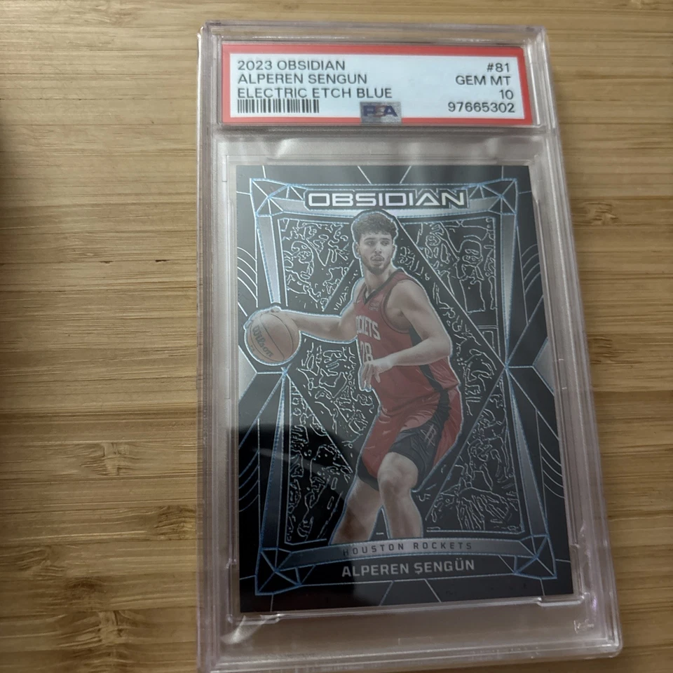 Alperen Sengun 2022-23 Panini NBA Obsidian Blue Electric Etch /30 PSA 10 pop 1 - Image 1 of 3