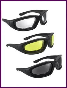 3 x Pares de Gafas Anteojos Lentes Para Motocicleta Moto Sol Día y Noche Nuevo- - Picture 1 of 8