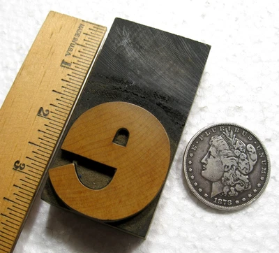 Letterpress vintage tipo madera grande LC e. ¡Excelente carta antigua! Foto 1 de 3