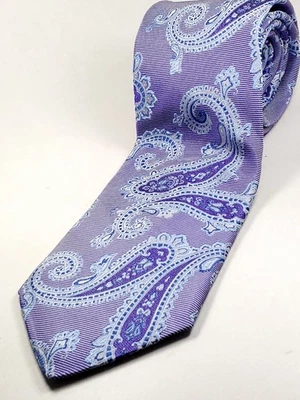 NORDSTOM made in USA 100% Silk Tie Mens Purple White Blue Necktie NEW - Image 1 of 3