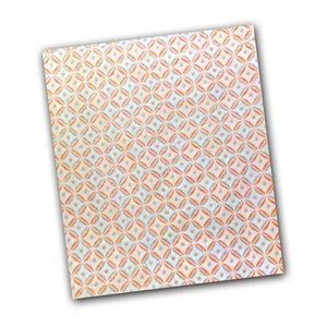 J. C. Penney Homen, White, Peach and Taupe Geometric Print, Queen Flat Sheet - Picture 1 of 3