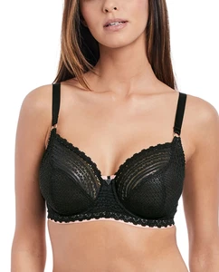 FREYA AA5131 Daisy Lace Balcony Bra 34H US Black Unlined 34FF UK * - Picture 1 of 11