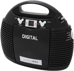 Reproductor de CD portátil HANNLOMAX HX-327CD con radio AM/FM, entrada auxiliar, AC/DC negro  - Imagen 1 de 5