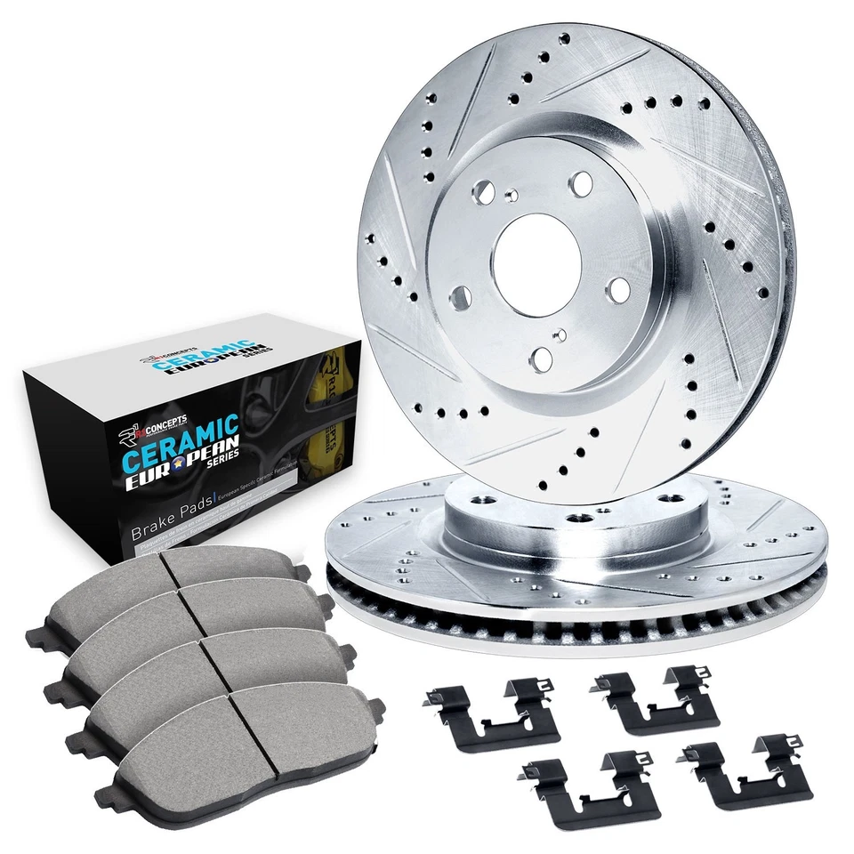 For Mercedes-Benz CL500 98-99 Brake Kit Drilled & Slotted Rear Brake Kit w Euro — 第 1/3 张图片