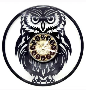 Vinyl Record Clock | Wall Art | Unique  gift | Owl | FREE SHIPPING - Picture 1 of 2