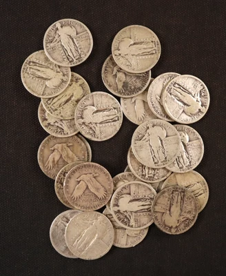 Lot of 25 Standing Liberty Quarters (1925-1930) - 24 Readable Dates (AG-Fine) - Image 1 of 4