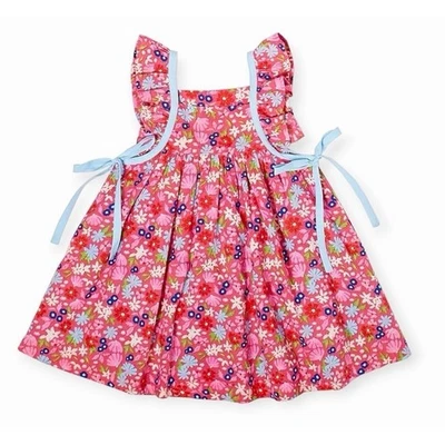 Vestido Pink Chicken Ailee New York Niñas Floral Forrado Talla 5 Foto 1 de 4