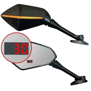 Espejos retrovisores universales para motocicleta GPS Headup visión trasera LED velocímetro señal de giro - Imagen 1 de 6