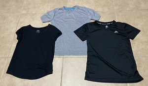 Lot Of 3 Girls Short Sleeve Shirts - Adidas, Justice, Mad Game Size 8/10 & 10/12 - Picture 1 of 10