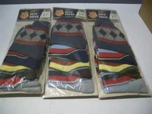 VINTAGE 1960's  FRUIT OF THE LOOM BOY'S SOCKS 12 PAIRS SIZE 7-7.5 SHOE SIZE NEW - Picture 1 of 10