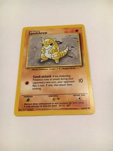 Juego Base de Tarjetas Pokémon Sandshrew 62/102, Nuevo de Edición Set de 4 - Imagen 1 de 1