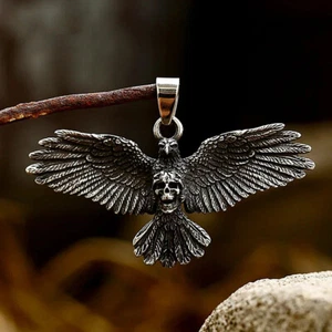 Eagle Bird Skull Necklace Stainless Steel Necklace - Picture 1 of 5