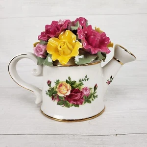 Annaffiatoio musicale Royal Albert Old Country Roses 1962 vintage - Foto 1 di 13