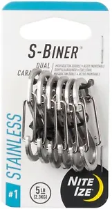 Nite Ize 6-Pack S-Biner Stainless Steel Dual Carabiner #1 - Stainless - Picture 1 of 2