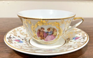 Juego de tazas y platillos Demitasse vintage Limoges Edite Par Gout De Ville - Imagen 1 de 5