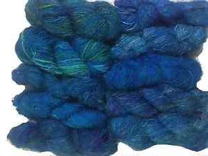 Hilo de seda reciclado Sari tono azul (100 gramos) - Imagen 1 de 3