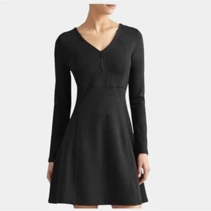 Athleta Whereupon Fit & Flare Ponte Kleid schwarz Größe XS Athleisure LBD EUC - Bild 1 von 7