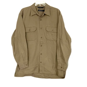 Camisa Nautica Talla Grande Abotonada Para Hombre Manga Larga 100% Algodón Marrón Z1 - Imagen 1 de 4