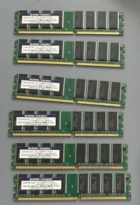 Lot of 6-Super Talent-512MB-DDR400-PC-3200 DDR-400 -CL3 Samsung Chips - Picture 1 of 3