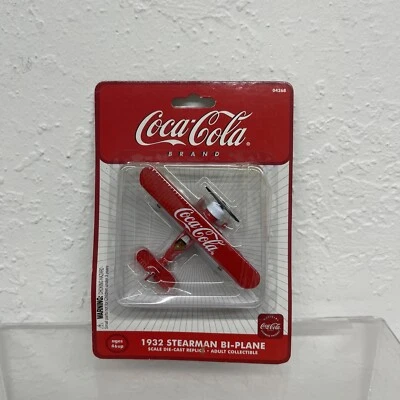 Coca Cola 1932 Stearman Bi-Plane Die Cast Replica Coke Collectible New Sealed - Image 1 of 3