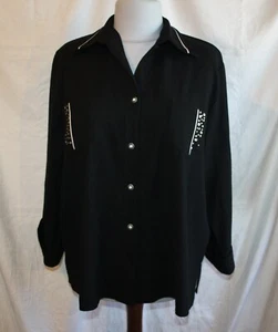 Schwarze Bluse mit weißen Streifen XXXL - Bild 1 von 5