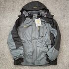 Mens Gemyse Grey & Black Fleece Lined Outdoor Waterproof Ski Jacket - Size Large