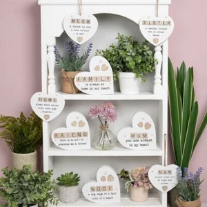 Shudehill Sentiment Scrabble Hanging Heart - Mum Nan Aunt Sister Family Friends - Picture 1 of 14