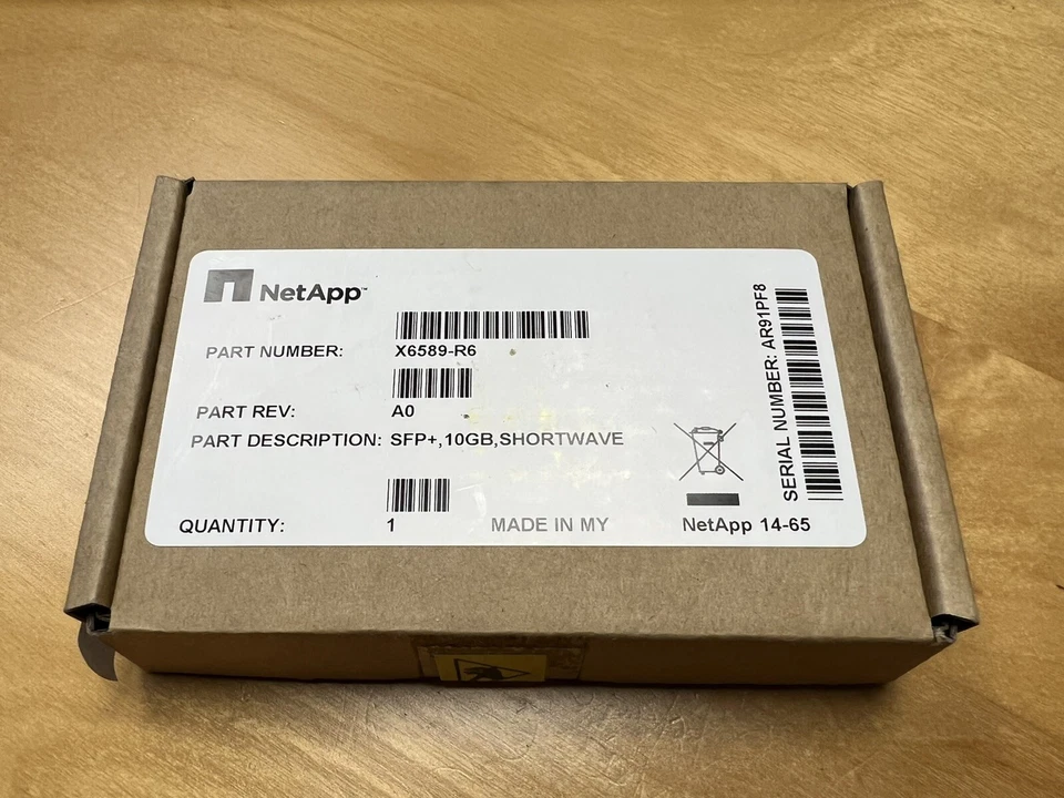 Netapp X6589-R6 SFP+ Optical 10GB Shortwave Transceiver GBIC Net App -New In Box - Image 1 of 2