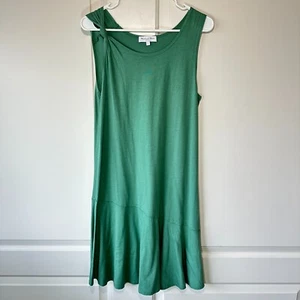 Michael Stars Tank Kleid grün asymmetrischer Saum Knoten Schulter ärmellos S - Bild 1 von 4
