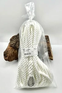 Allroundmarin Ankerleine PE weiss mit Niro Kausche 10mm 20m Seil Bootsleine DA - Bild 1 von 2