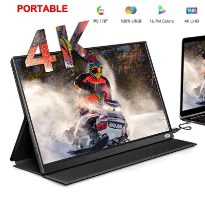 15.6" UHD IPS 4K Portable Monitor 60Hz USB-C Mini-HDMI Built-in Speaker for PC - Image 1 of 4
