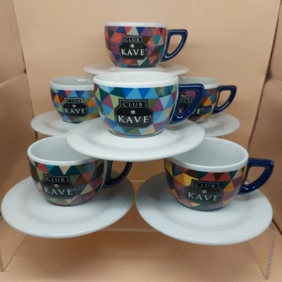CLUB KAVÉ KAVE' 6 TAZZE CAPPUCCINO COLLEZIONE SEGAFREDO PIATTI TAZZA PORCELLANA - Immagine 1 di 4