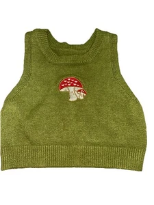 Children’s mushroom sweater vest small With Hearts - Picture 1 of 5