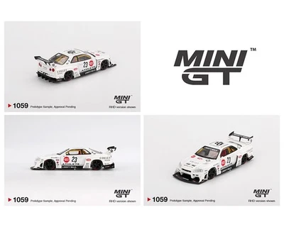 MINI GT LBWK NISSAN LB-ER34 SUPER SILHOUETTE ATHLETE/COLLET 1/64 WHITE MGT01059 - Image 1 of 2