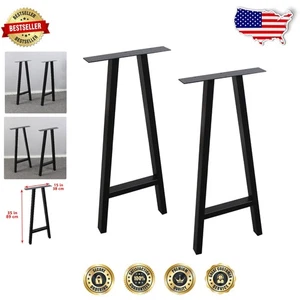 Patas de mesa de metal rústico de 35" - Resistentes en forma de A para comedor, escritorio y proyectos de bricolaje - Imagen 1 de 8
