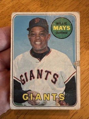 1969 Topps Willie Mays Giants #190 Low-Grade Condition Creases Filler HOF GOAT - Image 1 of 2