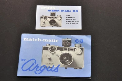 Argus Match-Matic C3 Camera Manual Also Pamphlet to set your Meter & Shutter - Image 1 of 2
