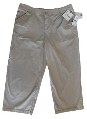 Pantalones ligeros nuevos con etiquetas para damas Caffe Marrakech tostados pierna ancha tobillo cintura alta talla 12 Foto 1 de 4