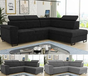Couchgarnitur NATAN mit Schlaffunktion Ecksofa L-form Eckcouch Bettfunktion Sofa - Bild 1 von 28