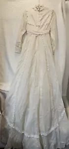 Abito da sposa vintage Bianchi boutique romantico cottage anni '70 stile Gunne poka punti - Foto 1 di 13